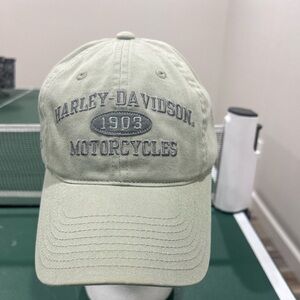 HARLEY DAVIDSON  1903 MOTORCYCLES EMBROIDERED LOGO  ADJUSTABLE SAGE GREEN HAT